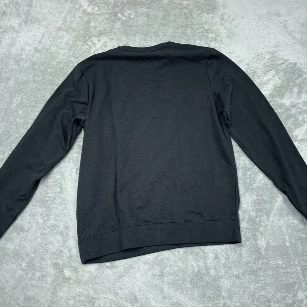 Puma Mens Black Long Sleeve Ribbed Crewneck Sweatshirt Medium a0925